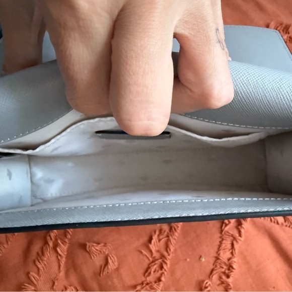 kate spade new york Carson Saffiano Leather Convertible Crossbody Gray White - Picture 6 of 7